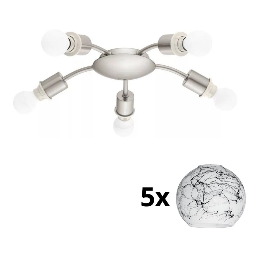Eglo - LED loftlampe MY CHOICE 5xE14/4W/230V  mat krom/hvid/sort