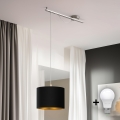 Eglo - LED Loftlampe på kabel CALCENA 1xE27/60W/230V krom/sort