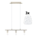 Eglo - LED loftlampe på kabel MY CHOICE 3xE14/4W/230V mat krom/hvid