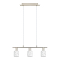 Eglo - LED loftlampe på kabel MY CHOICE 3xE14/4W/230V mat krom/hvid