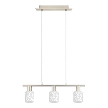 Eglo - LED loftlampe på kabel MY CHOICE 3xE14/4W/230V mat krom/hvid