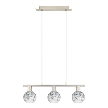 Eglo - LED loftlampe på kabel MY CHOICE 3xE14/4W/230V mat krom/hvid/sort
