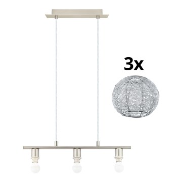 Eglo - LED loftlampe på kabel MY CHOICE 3xE14/4W/230V mat krom
