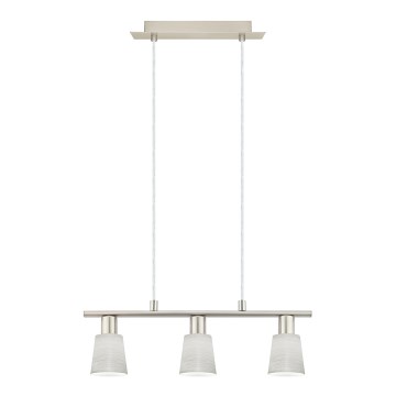 Eglo - LED Loftlampe på kabel MY CHOICE 3xE14/4W/230V mat krom/krem