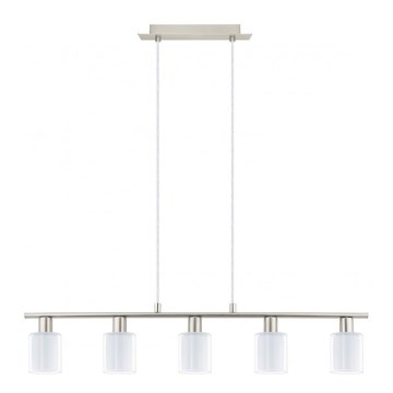 Eglo - LED Loftlampe på kabel MY CHOICE 5xE14/4W/230V mat krom/hvid