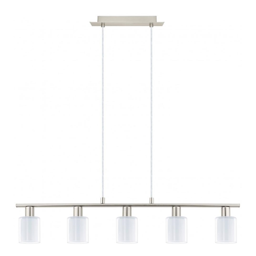 Eglo - LED Loftlampe på kabel MY CHOICE 5xE14/4W/230V mat krom/hvid