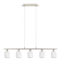 Eglo - LED Loftlampe på kabel MY CHOICE 5xE14/4W/230V mat krom/hvid
