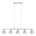 Eglo - LED Loftlampe på kabel MY CHOICE 5xE14/4W/230V mat krom/hvid/sort