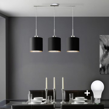 Eglo - LED Loftlampe på kabel TUNJA 3xE27/60W/230V sort