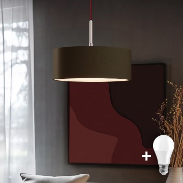 Eglo - LED Loftlampe på ledning TUNJA 1xE27/60W/230V brun