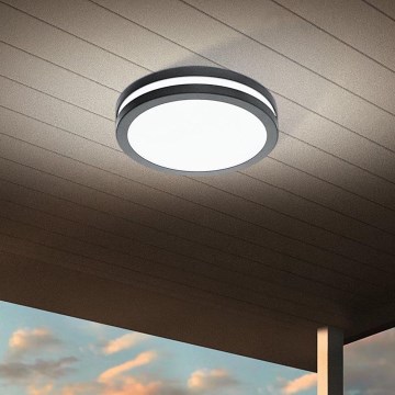 Eglo - LED loftlampe til badeværelse dæmpbar LOCANA-C LED/14W/230V Bluetooth IP44 antracit