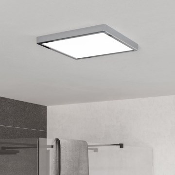 Eglo - LED loftlampe til badeværelse LED/13W/230V 2700/4000/6500K 29x29 cm IP44 blank krom