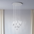 Eglo - LED lysekrone med wireophæng 15xLED/2,6W/230V 2200/3000/4000K blank krom
