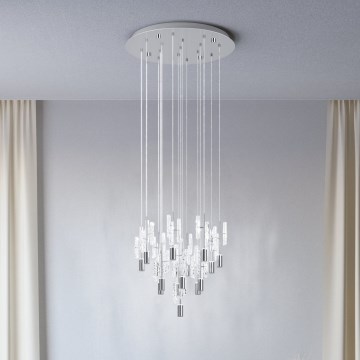 Eglo - LED lysekrone med wireophæng 15xLED/2,6W/230V 2200/3000/4000K blank krom