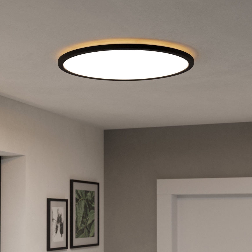 Eglo - LED m. RGBW-farver Loftlampe til badeværelse dæmpbar LED/16,8W/230V 2700-6500K diameter 50 cm IP44 sort ZigBee