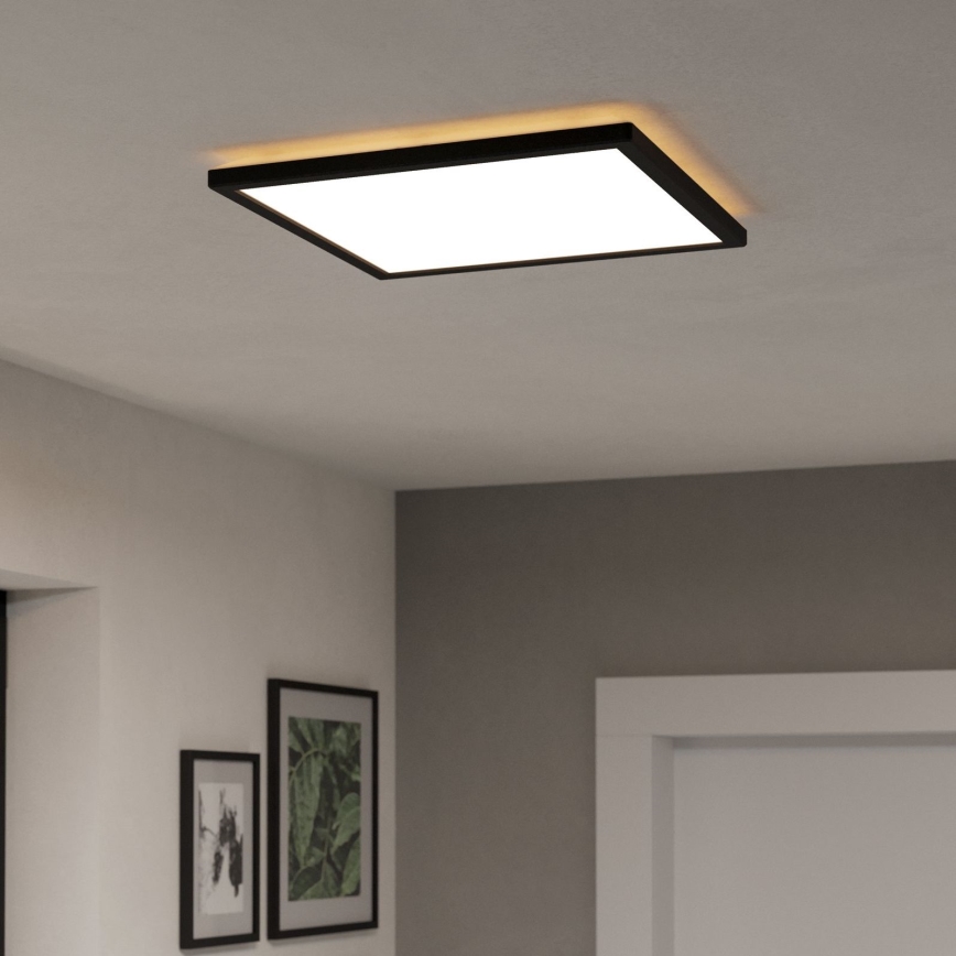 Eglo - LED m. RGBW-farver Loftlampe til badeværelse dæmpbar LED/17,6W/230V 2700-6500K 39x39 cm IP44 sort ZigBee