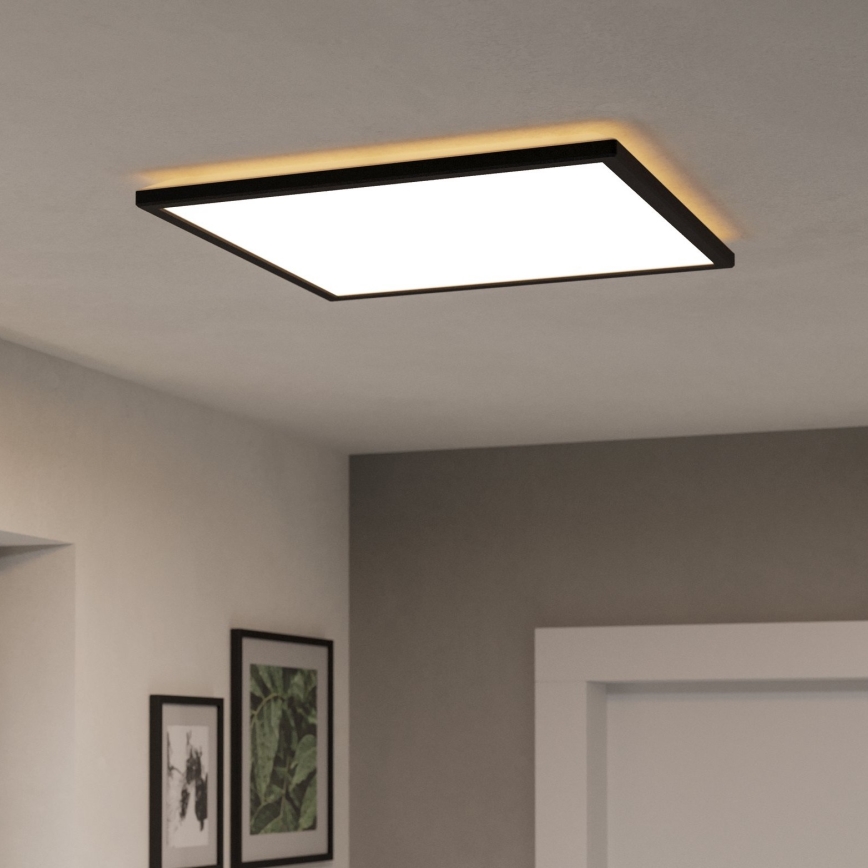 Eglo - LED m. RGBW-farver Loftlampe til badeværelse dæmpbar LED/17W/230V 2700-6500K 50x50cm IP44 sort ZigBee