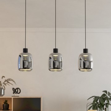 Eglo - LED m. RGBW-farver Pendel dæmpbar 3xLED/3,7W/230V 2700-6500K grå