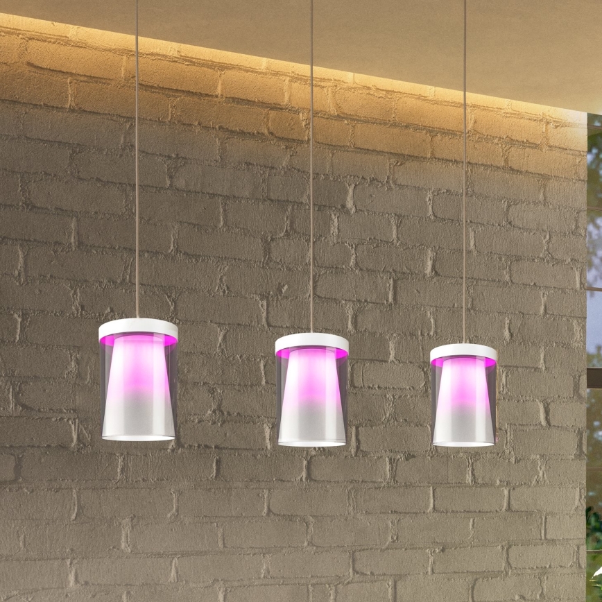 Eglo - LED m. RGBW-farver Pendel dæmpbar 3xLED/3,7W/230V 2700-6500K hvid ZigBee