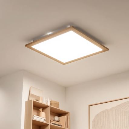 Eglo - LED overflademonteret panel SALOBRENA WOOD LED/31W/230V 64x64 cm brun