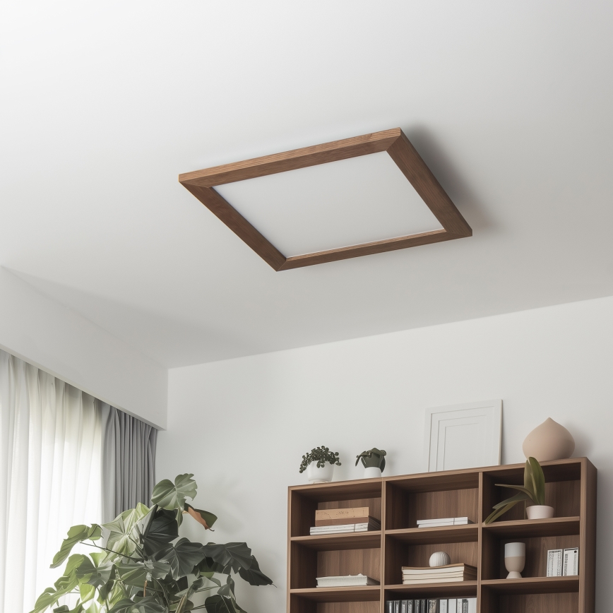 Eglo - LED Panel dæmpbart SALOBRENA 2 WOOD LED/25W/230V 4000K 49,5x49,5 cm mørkebrun