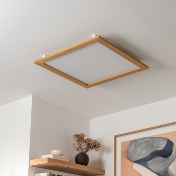Eglo - LED panel dæmpbart SALOBRENA-TW WOOD LED/32,5W/230V 2700-6500K 64x64 cm brun + fjernbetjening