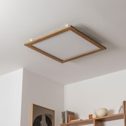 Eglo - LED panel m. RGB-farver dæmpbart SALOBRENA-C WOOD LED/30,5W/230V 2700-6500K 64x64 cm brun + fjernbetjening