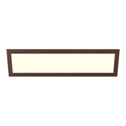 Eglo - Fastmonteret/indbygget LED panel m. RGBW-farver dæmpbart SALOBRENA-C WOOD LED/34W/230V 2700-6500K 34x124 cm mørkebrun + fjernbetjening