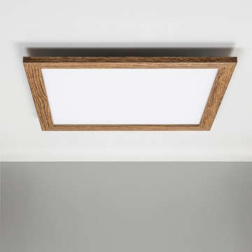 Eglo - LED panel m. RGBW-farver dæmpbart SALOBRENA-C WOOD LED/30,5W/230V 2700-6500K 64x64 cm brun + fjernbetjening