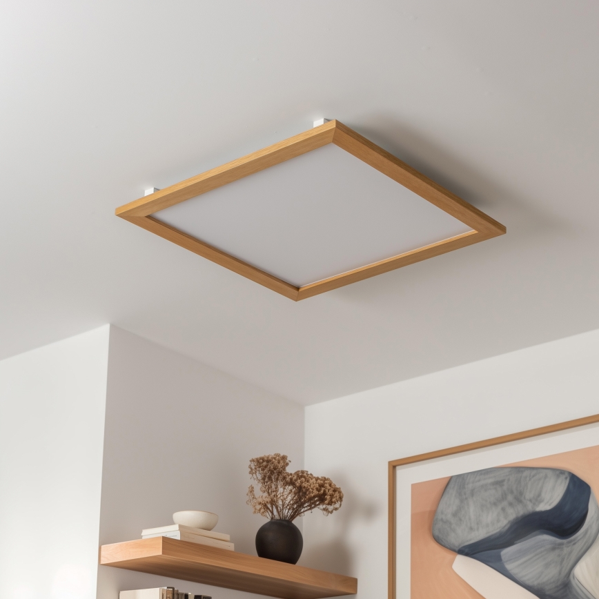 Eglo - LED panel SALOBRENA-RW WOOD LED/34W/230V 2700/4000K 64x64 cm brun