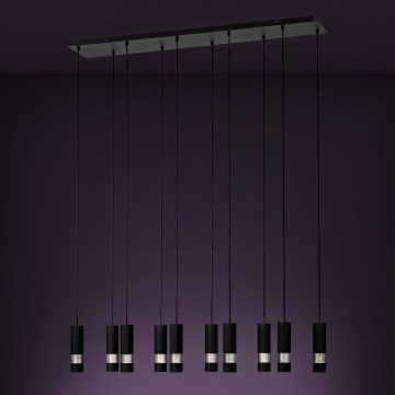 Eglo - LED pendel 10xGU10/4,6W/230V sort