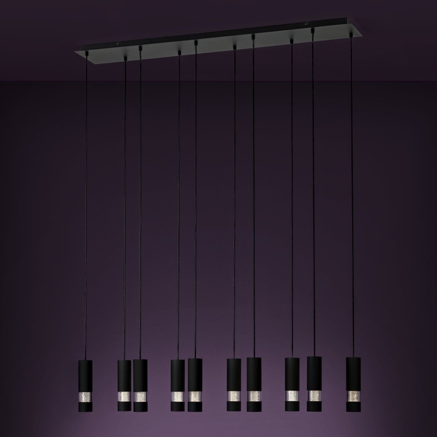 Eglo - LED pendel 10xGU10/4,6W/230V sort
