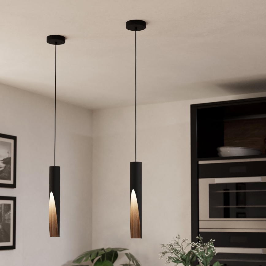 Eglo - LED pendel 1xGU10/4,5W/230V 3000K sort/brun