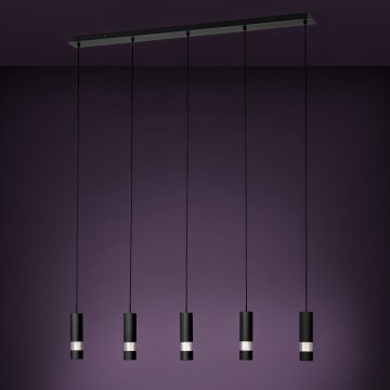 Eglo - LED pendel 5xGU10/4,6W/230V sort