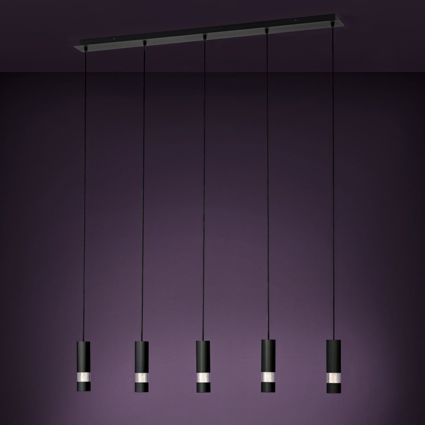 Eglo - LED pendel 5xGU10/4,6W/230V sort