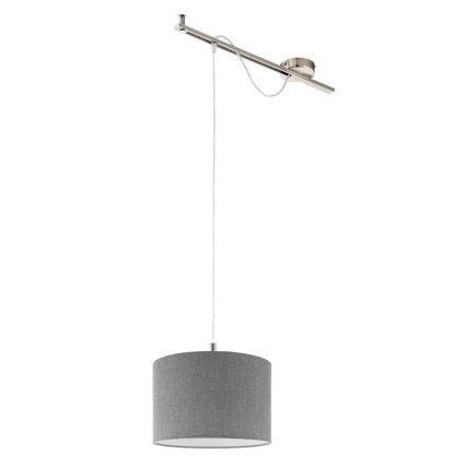 Eglo - LED pendel CALCENA 1xE27/60W/230V krom/grå