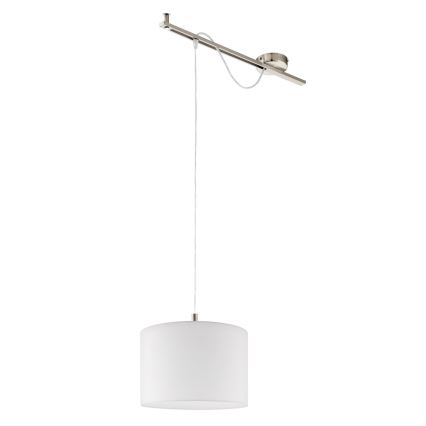 Eglo - LED  Pendel CALCENA 1xE27/60W/230V mat krom/hvid