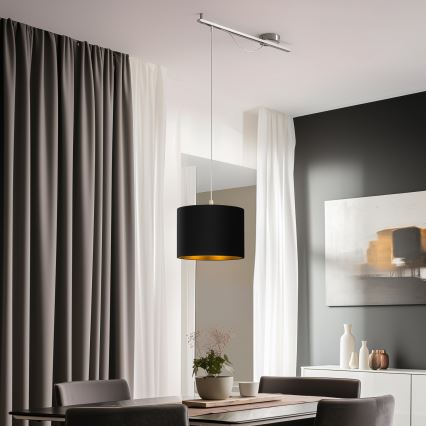 Eglo - LED pendel CALCENA 1xE27/60W/230V krom/sort