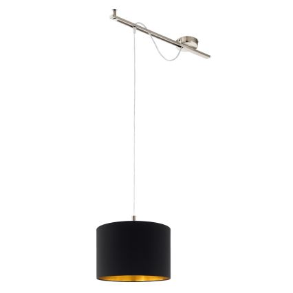 Eglo - LED pendel CALCENA 1xE27/60W/230V krom/sort
