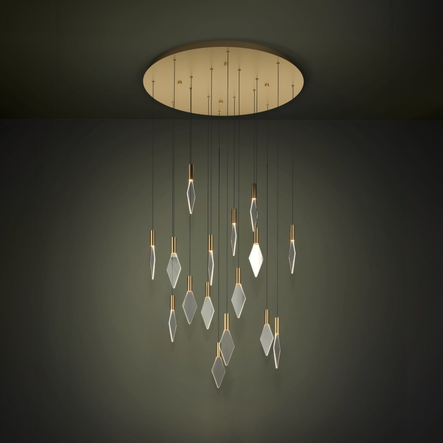 Eglo - LED pendel dæmpbar 16xLED/3,3W/230V 3000K diameter 78 cm guldfarvet
