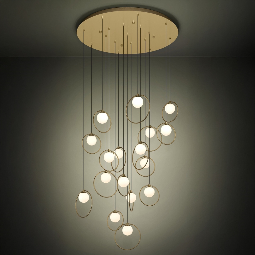 Eglo - LED pendel dæmpbar 17xLED/3W/230V 3000K diameter 78 cm guldfarvet