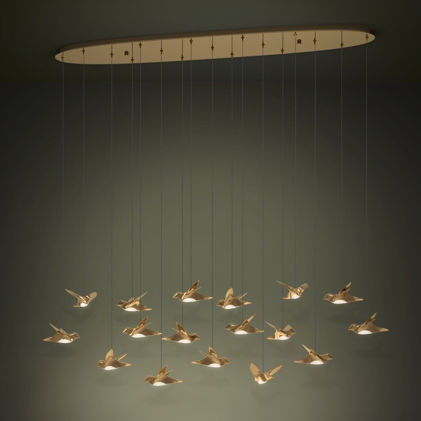 Eglo - LED pendel dæmpbar 17xLED/3W/230V 3000K guldfarvet
