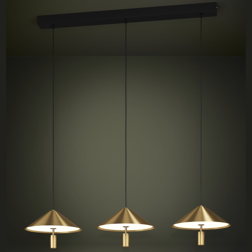 Eglo - LED pendel dæmpbar 3xLED/12W/230V 3000K guldfarvet