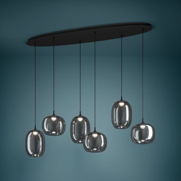 Eglo - LED pendel dæmpbar 6xLED/3,7W/230V 2700-6500K røget + fjernbetjening