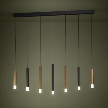 Eglo - LED pendel dæmpbar 7xLED/3,1W/230V 3000K antracit/guldfarvet