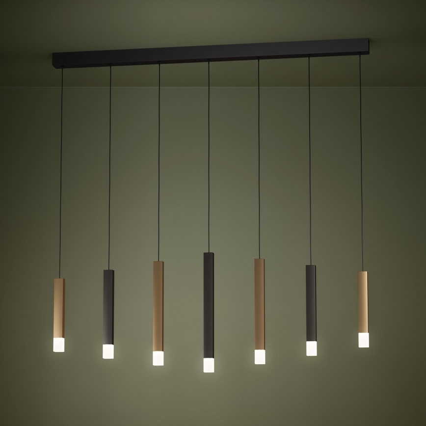 Eglo - LED pendel dæmpbar 7xLED/3,1W/230V 3000K antracit/guldfarvet