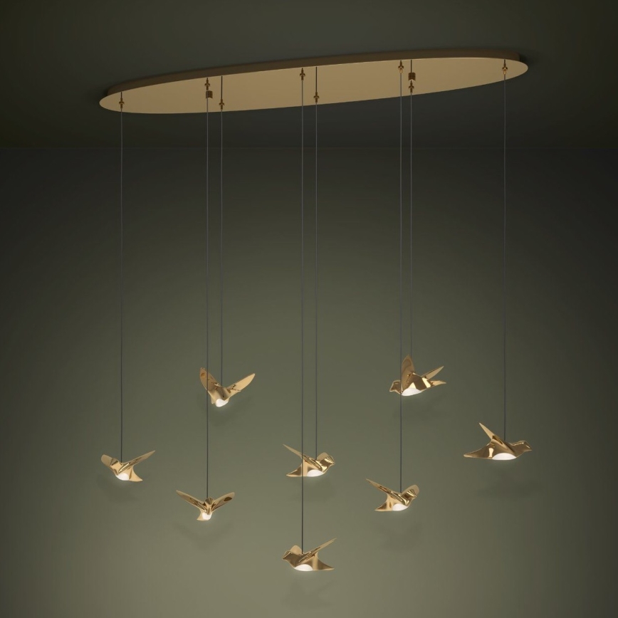 Eglo - LED pendel dæmpbar 8xLED/4,2W/230V 3000K guldfarvet
