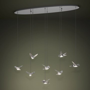 Eglo - LED pendel dæmpbar 8xLED/4,2W/230V 3000K skinnende krom