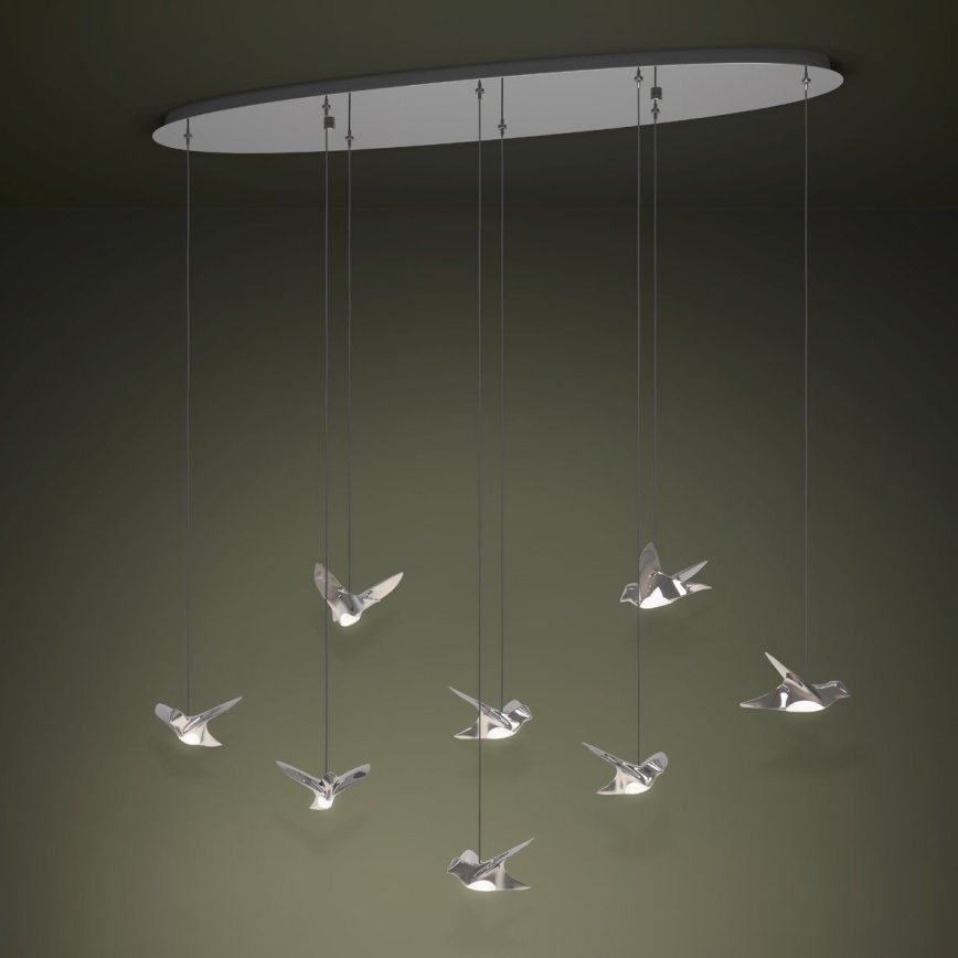 Eglo - LED pendel dæmpbar 8xLED/4,2W/230V 3000K skinnende krom
