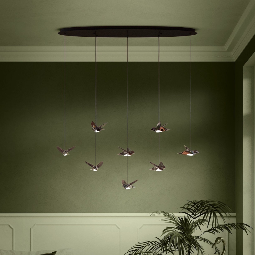 Eglo - LED pendel dæmpbar 8xLED/4,2W/230V 3000K sort